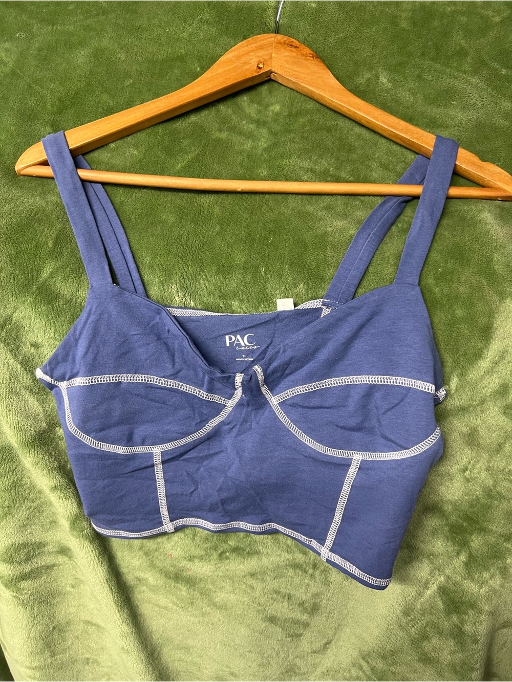 PacSun Blue Contrast-Stitch Bralette Tank